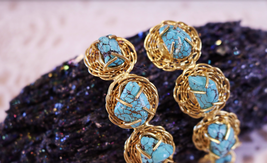 Turquoise Cascade Earrings - Bali Moon Jewels