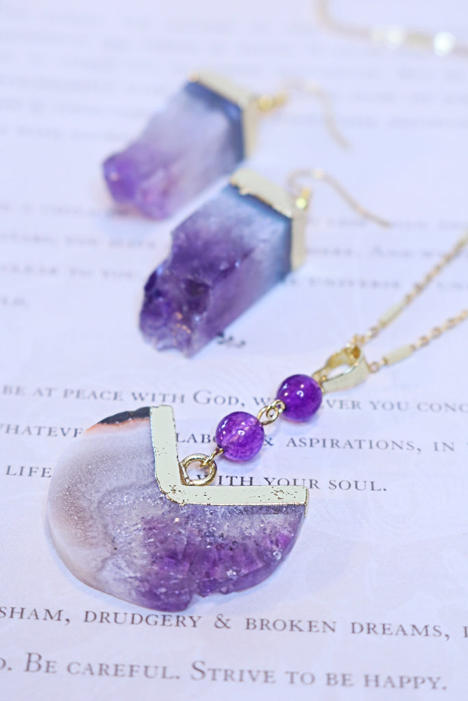 Violet Delights Geode Necklace - Bali Moon Jewels